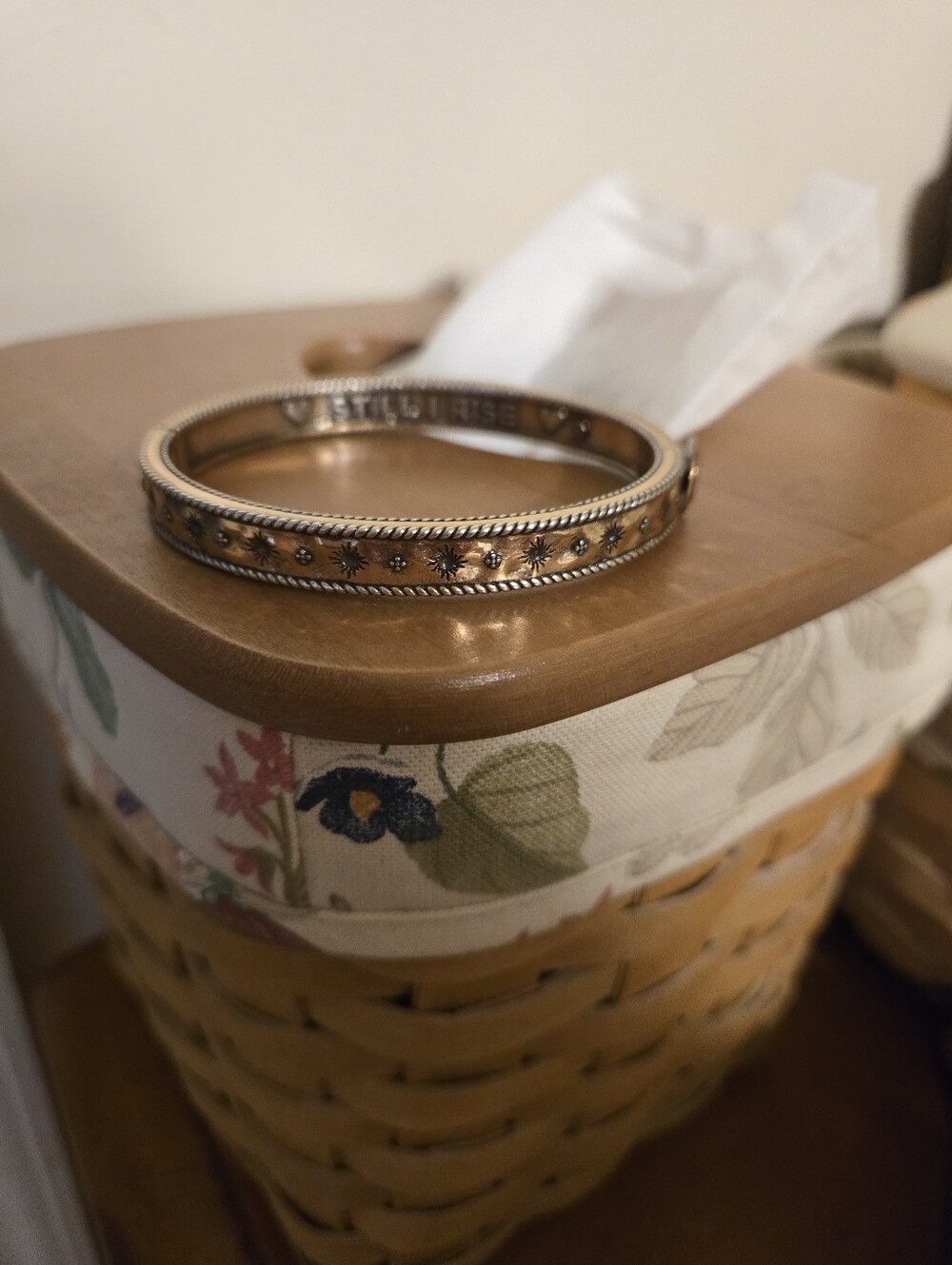 Katia Designs Faith Over Fear Still I Rise Affirmation Bangle Bracelet